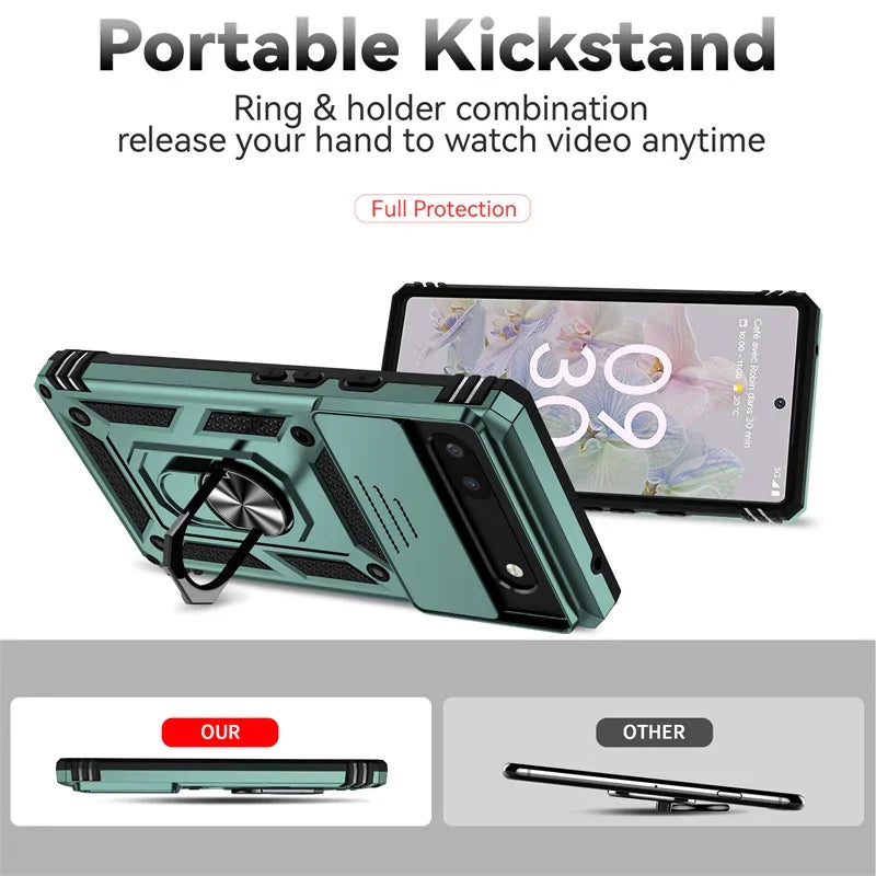 Magnetic Armor Case with Camera Slide Protector