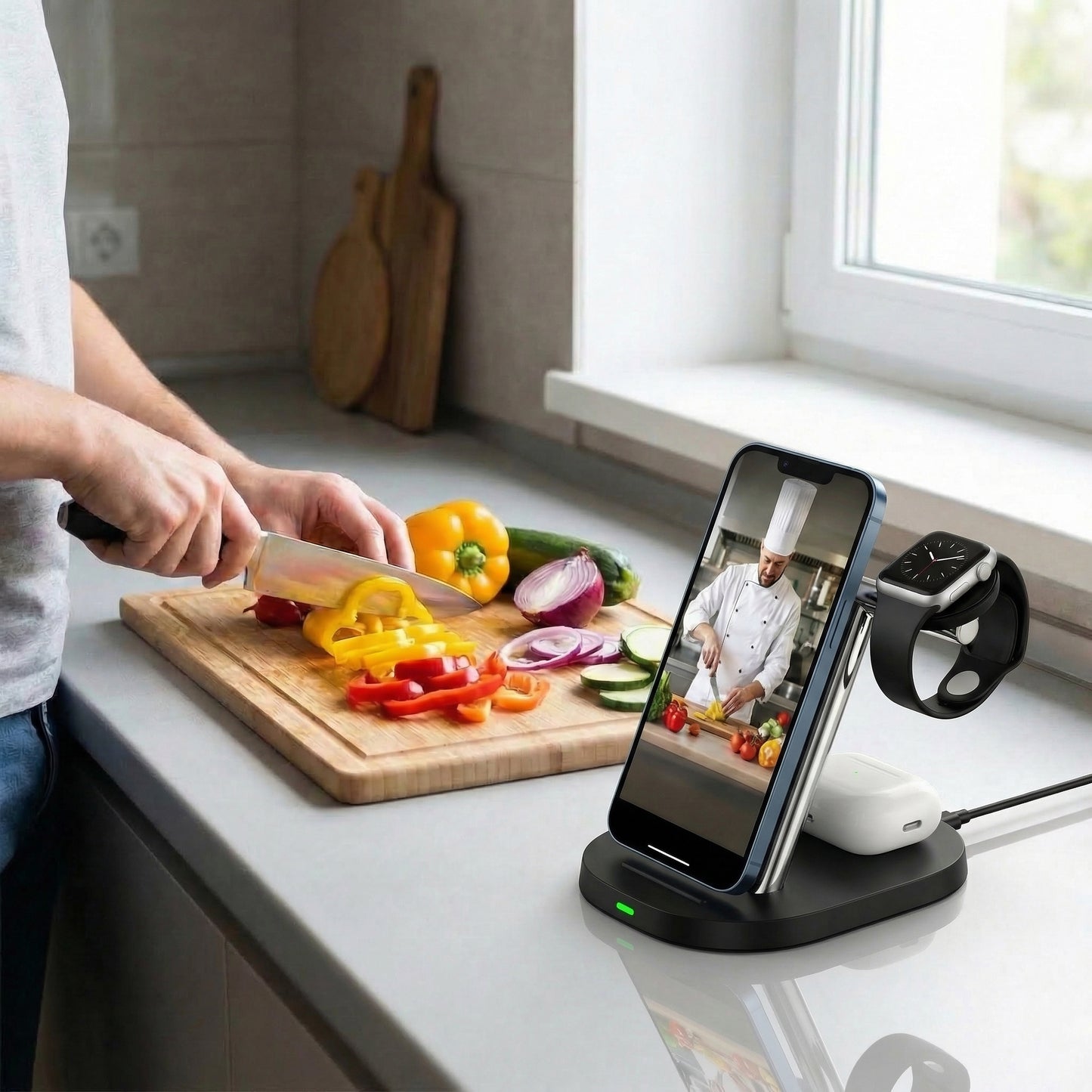 iHub 3-in-1 Charging Station for Apple iPhone, Apple Watch, and AirPods