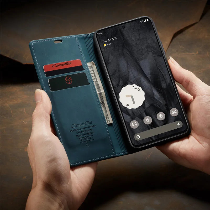 Retro Magnetic Flip Leather Case