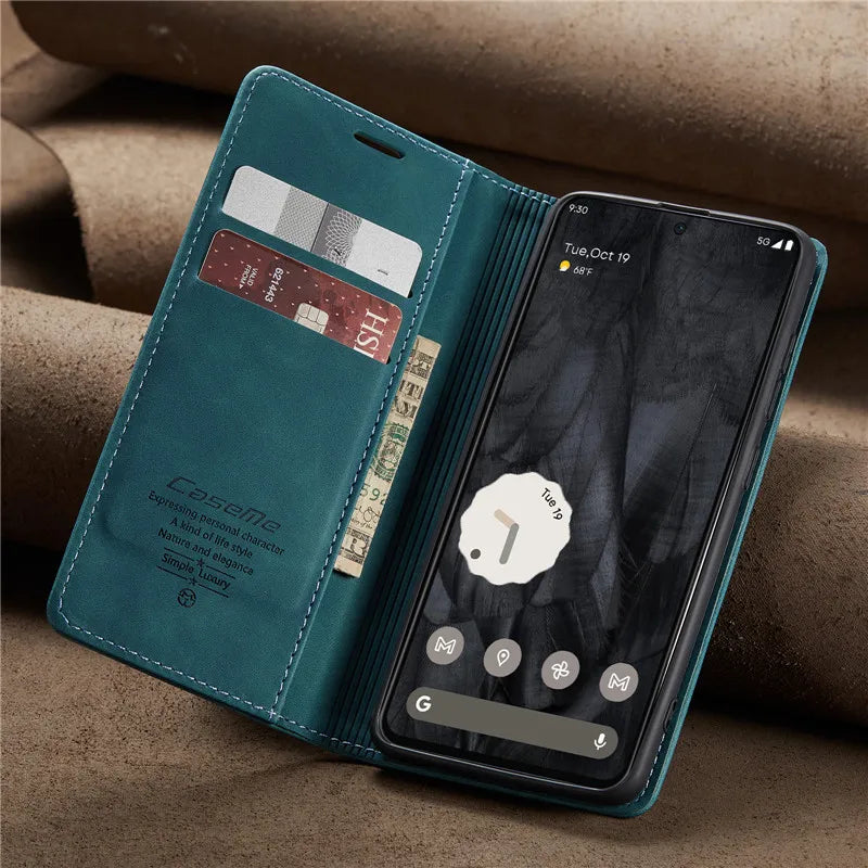 Retro Magnetic Flip Leather Case