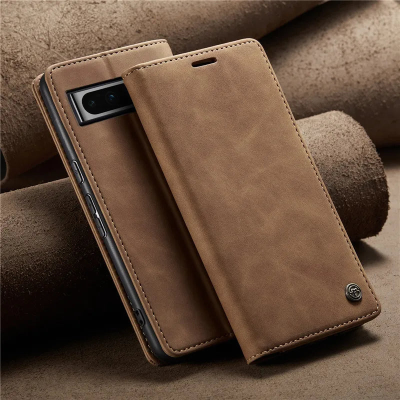 Retro Magnetic Flip Leather Case